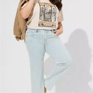 Torrid Perfect Wide Leg Vintage Pinstripe Stretch Jeans - Size 28T